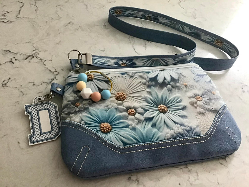 Blue Daisies printed vinyl  3 sizes