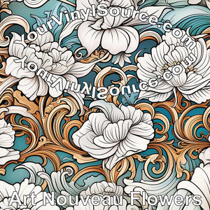 Art Nouveau  Flowers 2 sizes