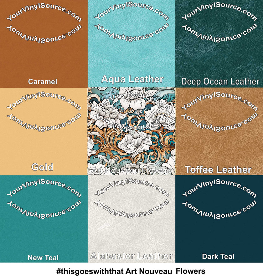 Art Nouveau  Flowers 3 sizes
