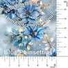 Blue Poinsettias printed vinyl 2 sizes  25% off