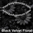 Black Velvet Floral printed vinyl 3 sizes