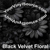 Black Velvet Floral printed vinyl 3 sizes