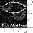 Black Velvet Floral printed vinyl 3 sizes