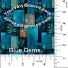 Blue Gems printed vinyl 3 sizes
