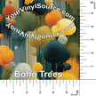 Boho Trees printed vinyl 3 sizes, shorter rolls 18x48