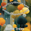 Boho Trees printed vinyl 3 sizes, shorter rolls 18x48