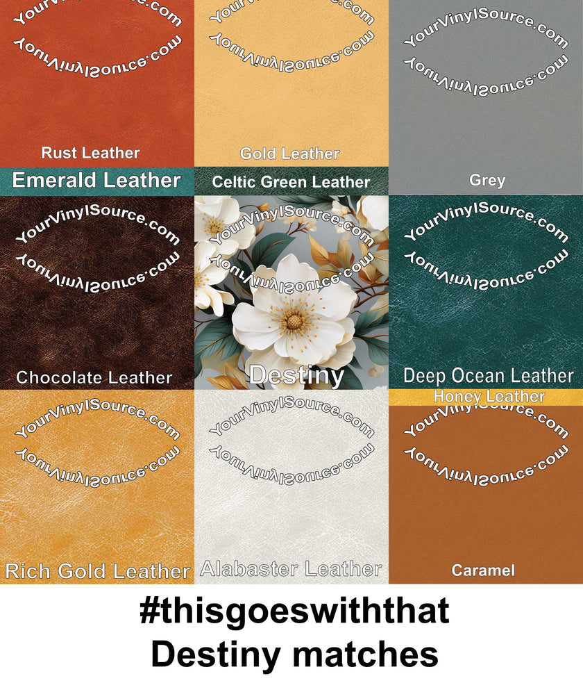 Alabaster Leather printed vinyl  3 sizes