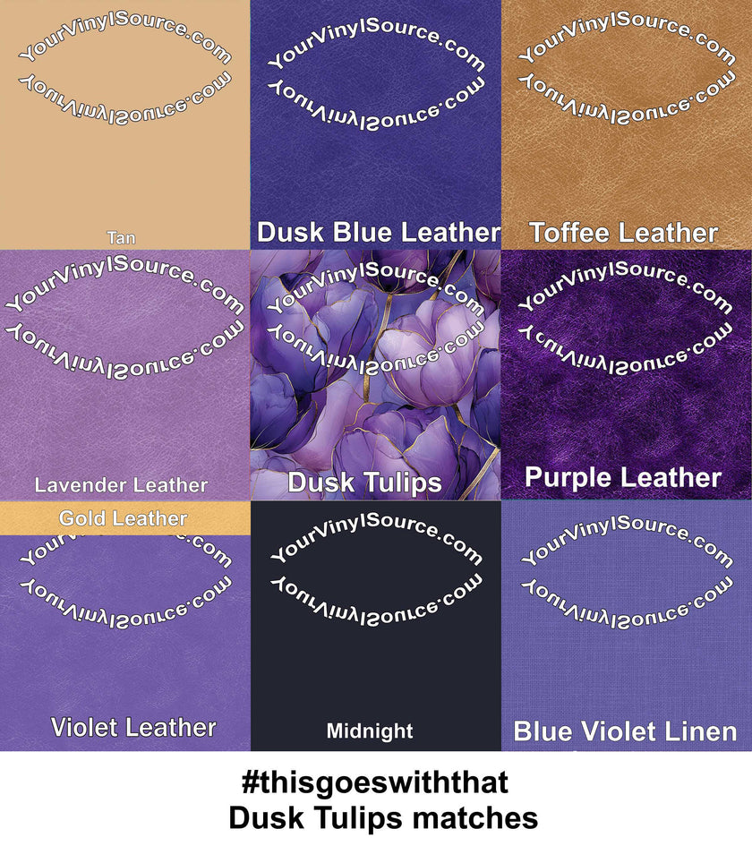 Dusk Blue Leather printed vinyl  3 sizes