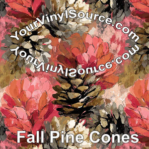 Fall Pine Cones printed vinyl 3 sizes