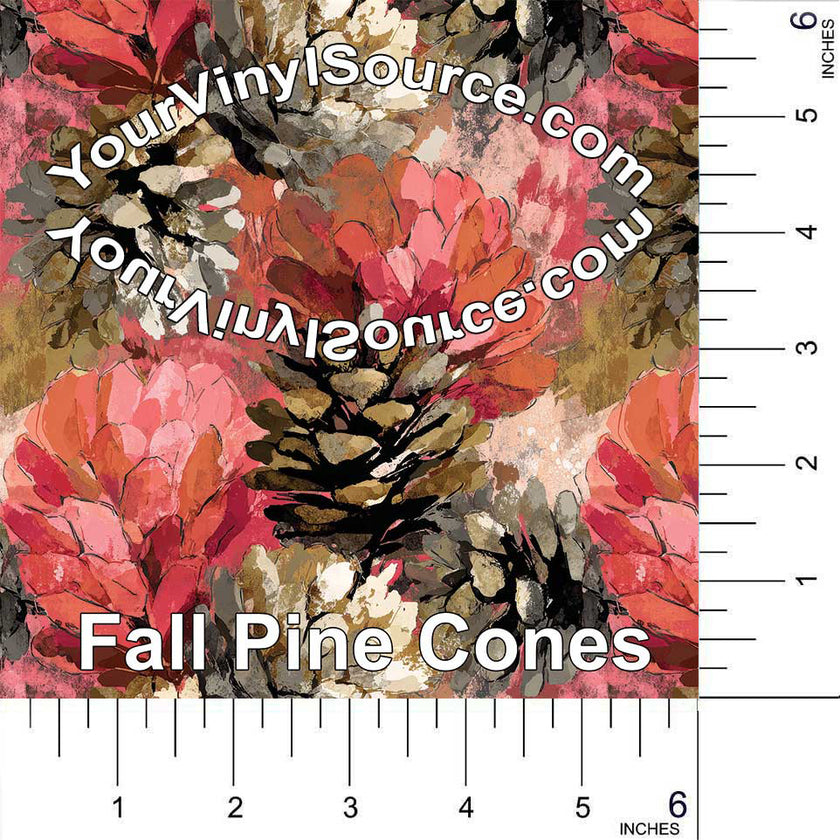Fall Pine Cones printed vinyl 3 sizes