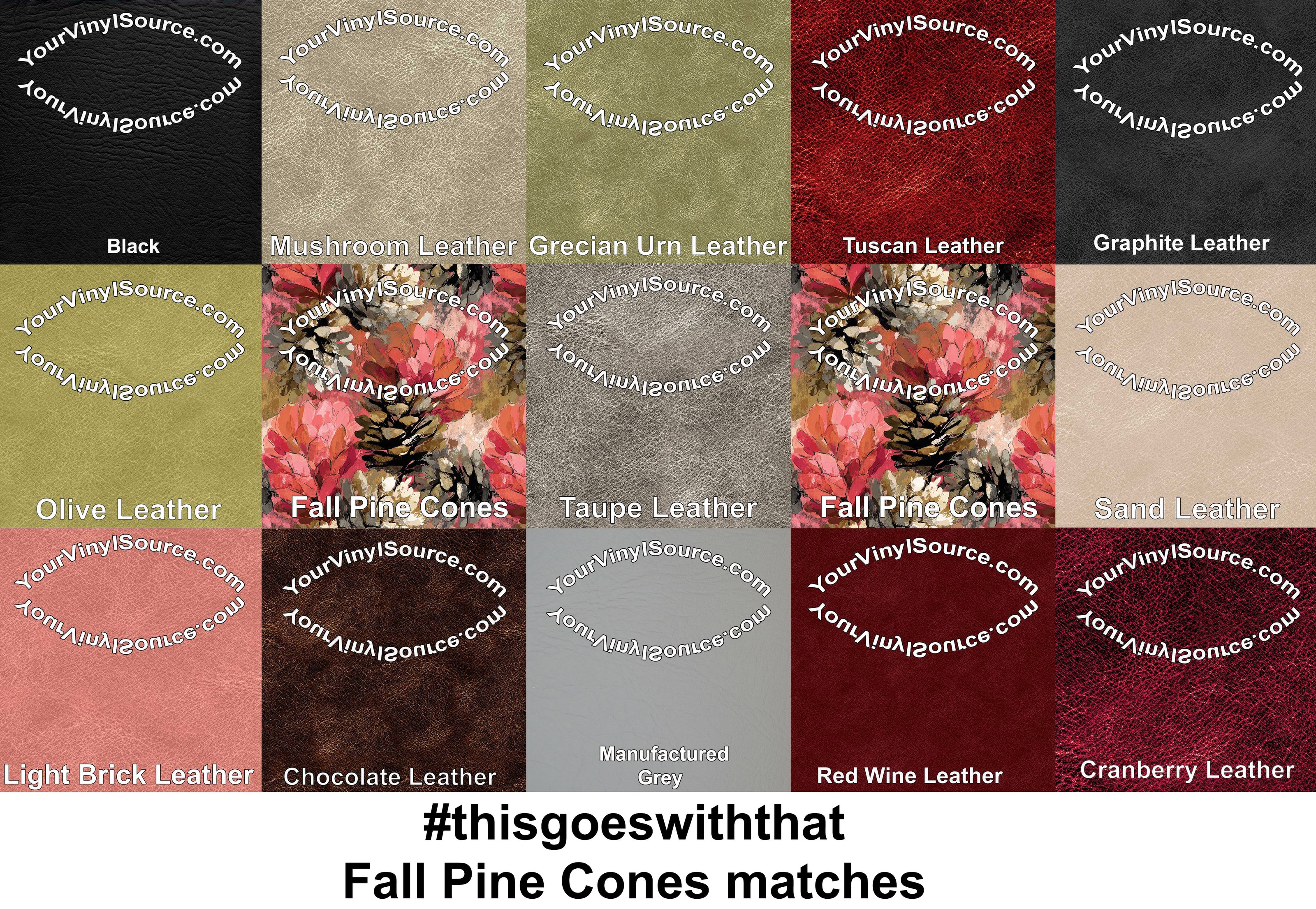 Fall Pine Cones printed vinyl 3 sizes