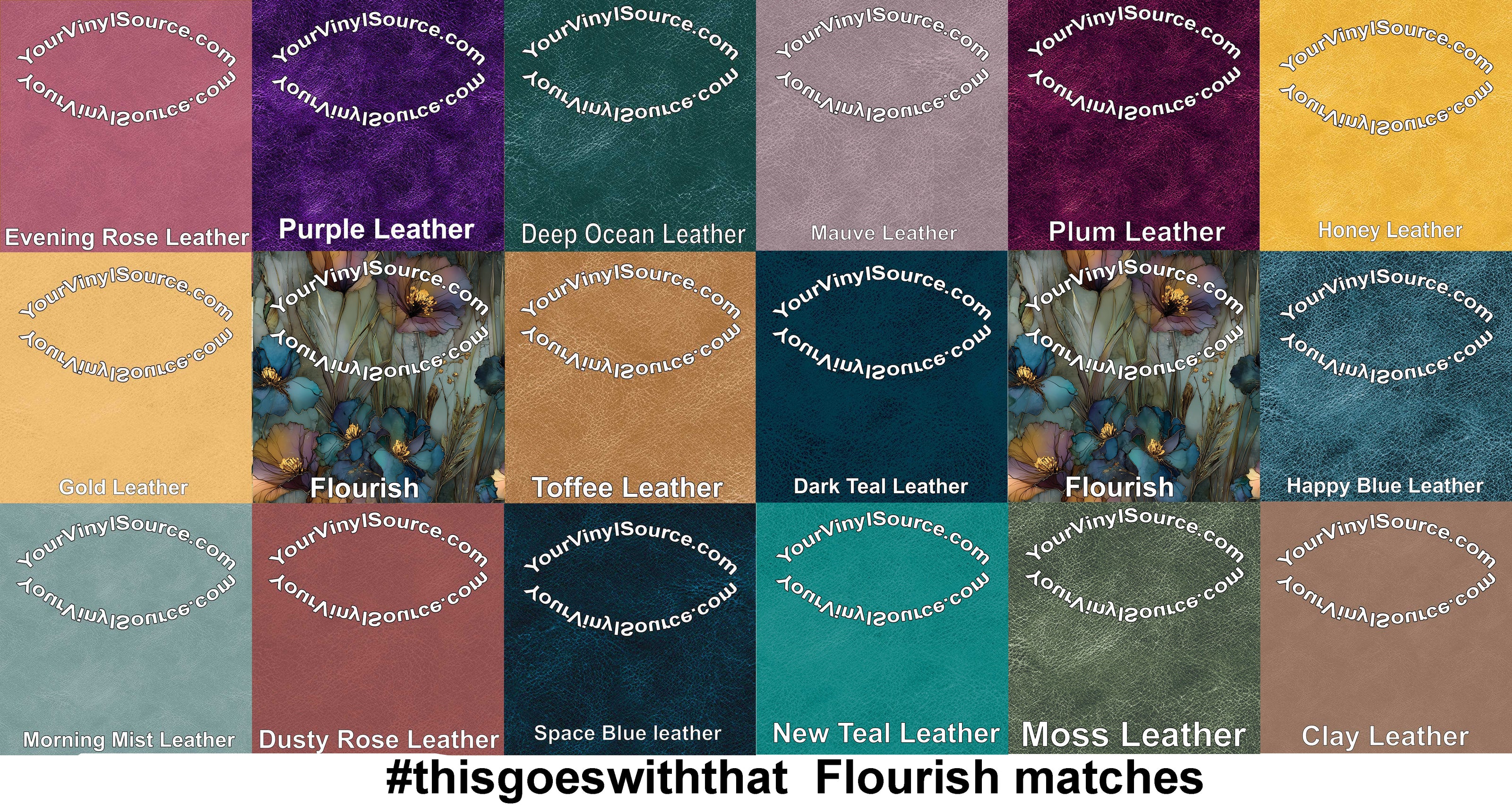 Flourish printed vinyl 3 sizes