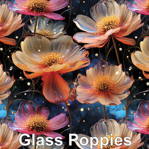 Glass Poppies printed vinyl  2 sizes