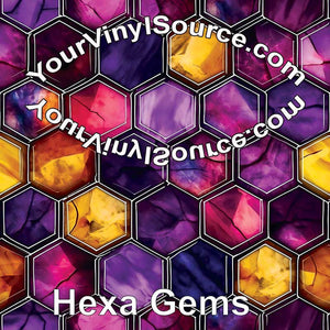 Hexa Gems printed vinyl 2 sizes