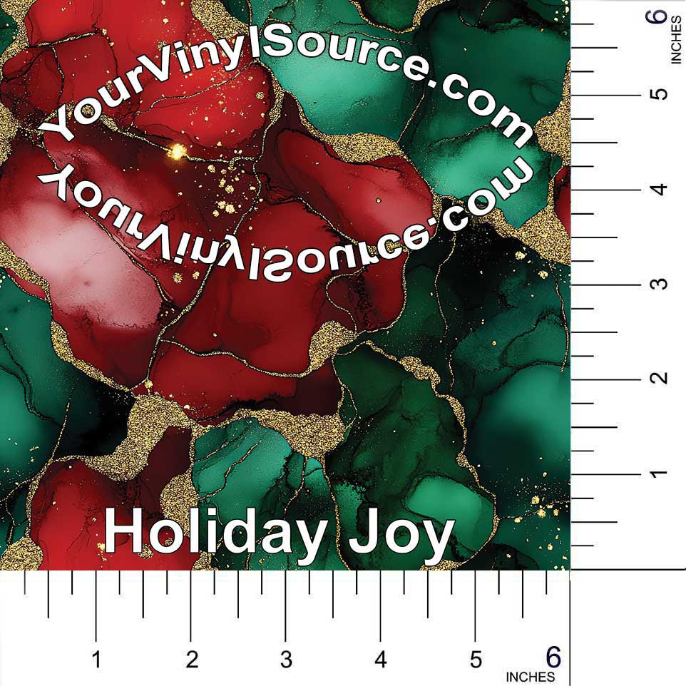 Holiday Joy printed vinyl 2 sizes  25% off
