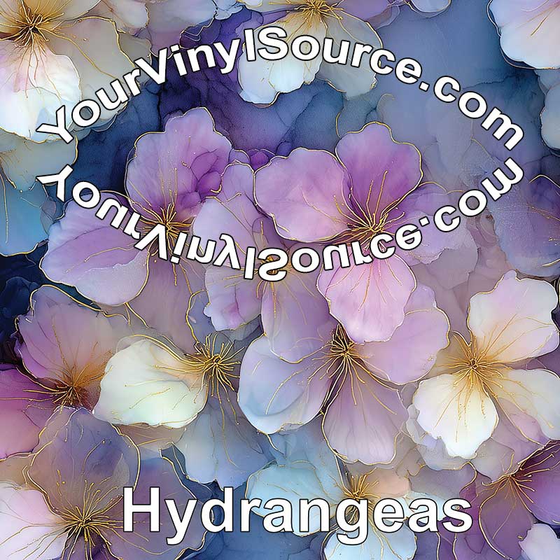 Hydrangeas 2  printed vinyl 3 sizes