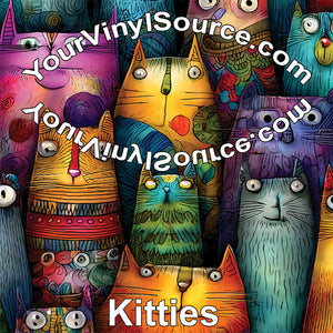 Kitties printed vinyl 3 sizes