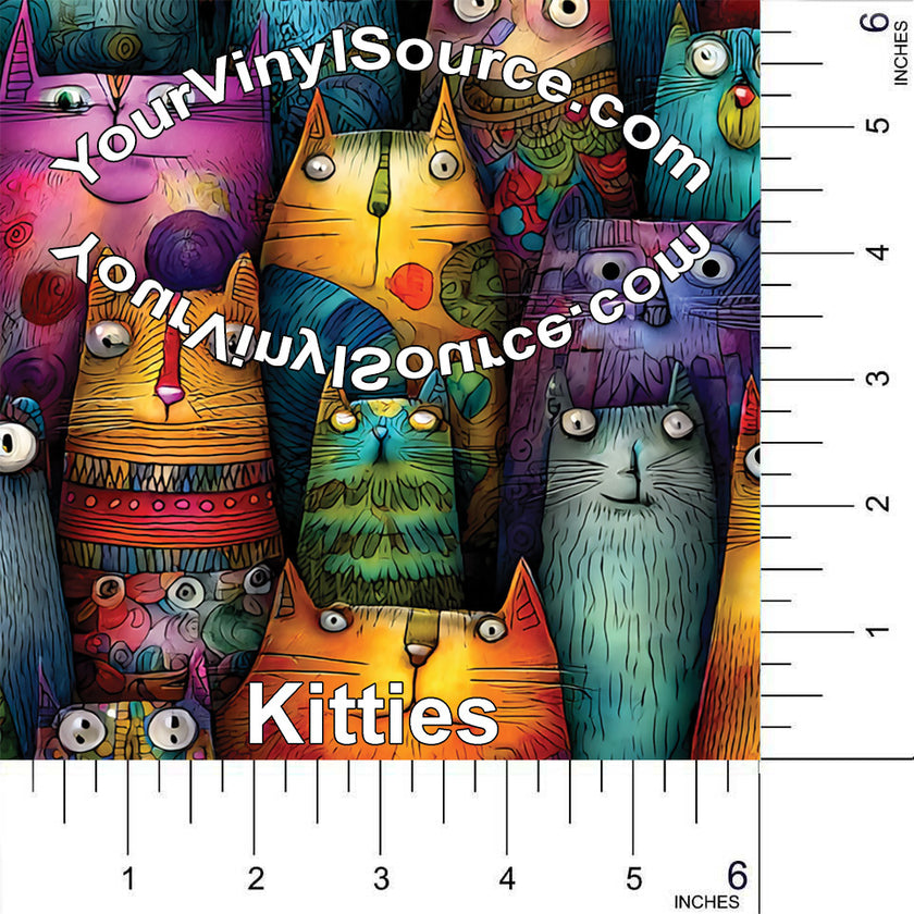 Kitties printed vinyl 3 sizes