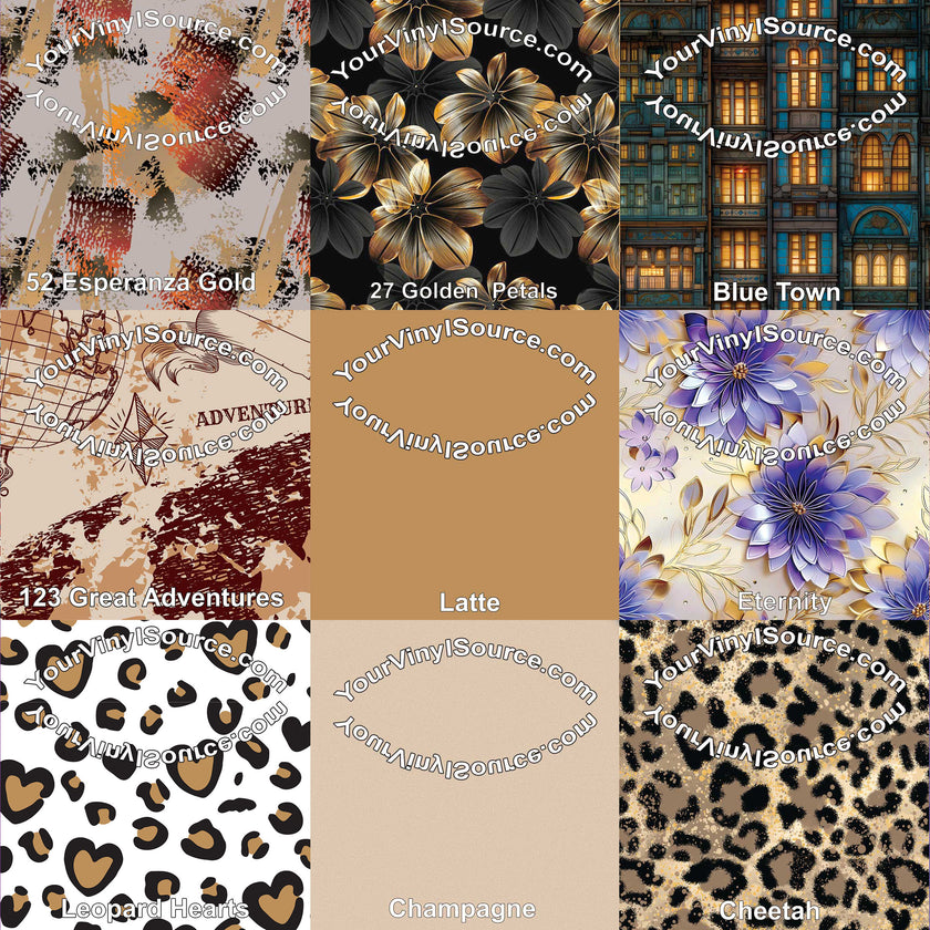 Latte printed vinyl 3 sizes