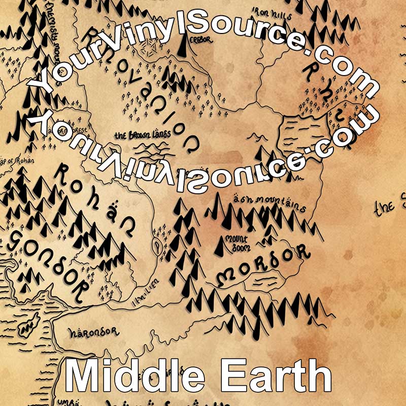 Middle Earth printed vinyl 3 sizes