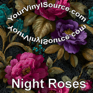 Night Roses printed vinyl 3 sizes