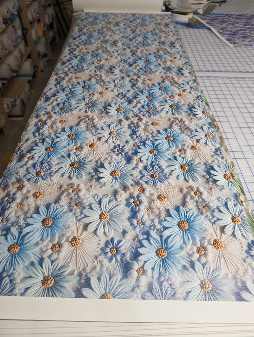 Blue Daisies printed vinyl  3 sizes