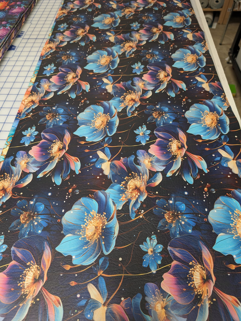 Wild Blue Roses printed vinyl  3 sizes