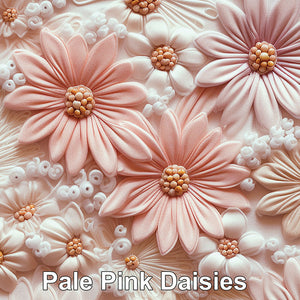 Pale Pink Daisies printed vinyl  2 sizes