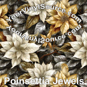 Poinsettia Jewels printed vinyl 3 sizes