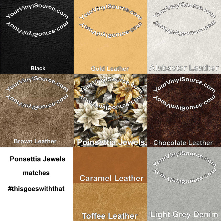 Poinsettia Jewels printed vinyl 3 sizes