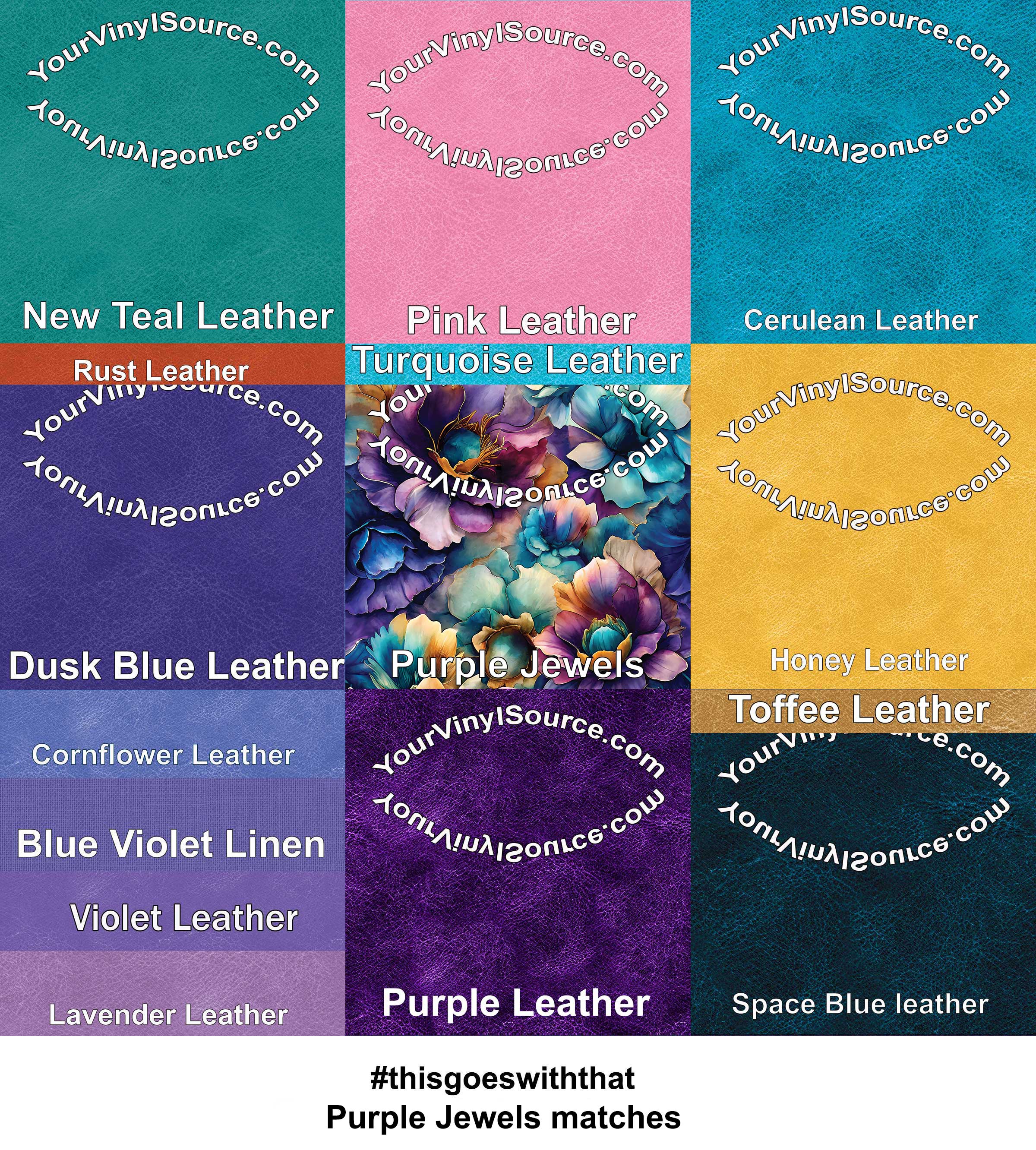 Purple Jewels printed vinyl 3 sizes