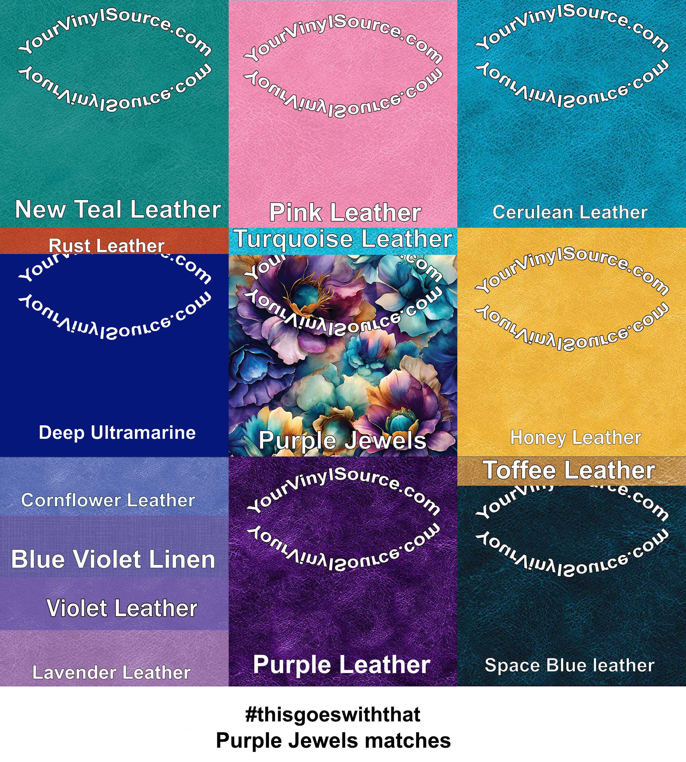 Purple Jewels printed vinyl 3 sizes