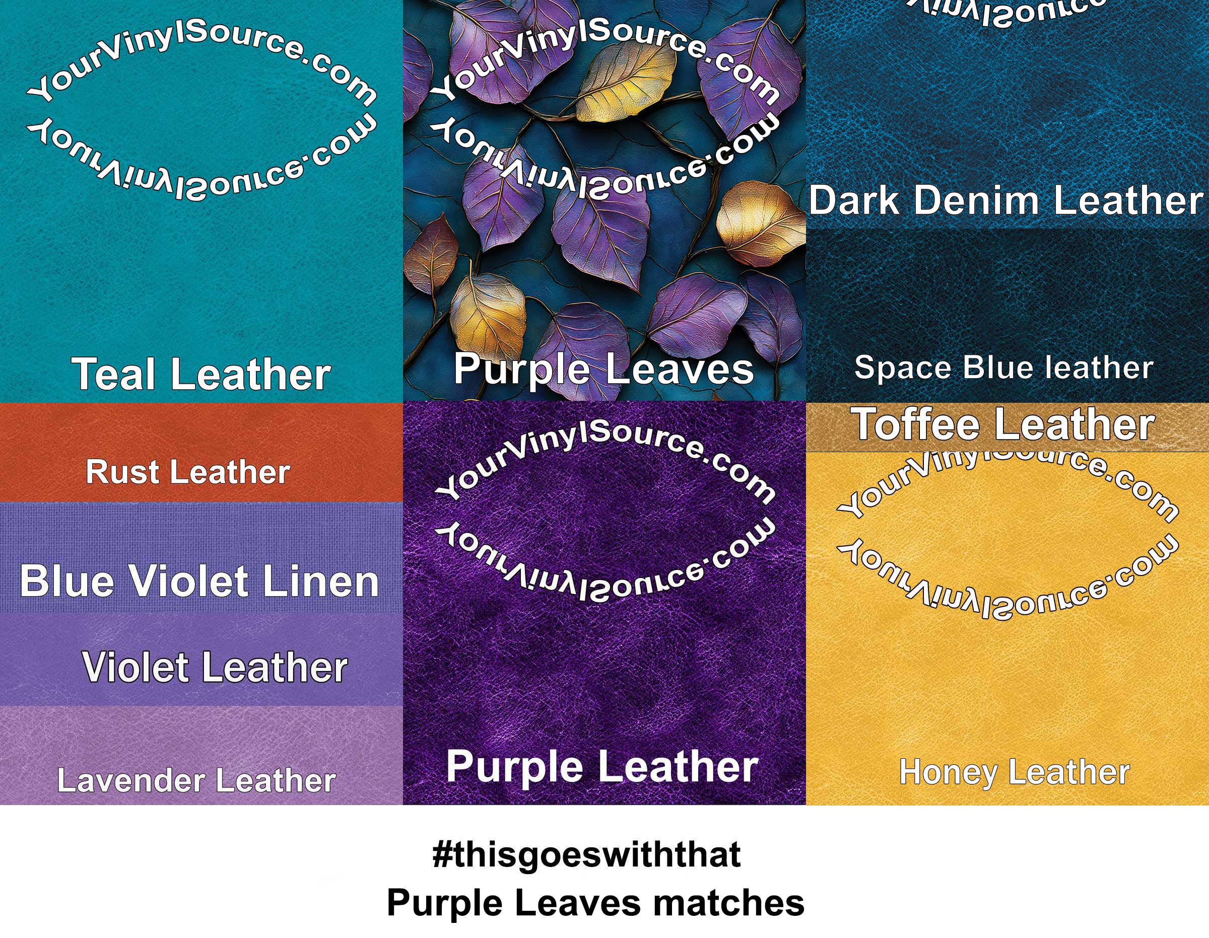 Purple Leaves printed vinyl 3 sizes