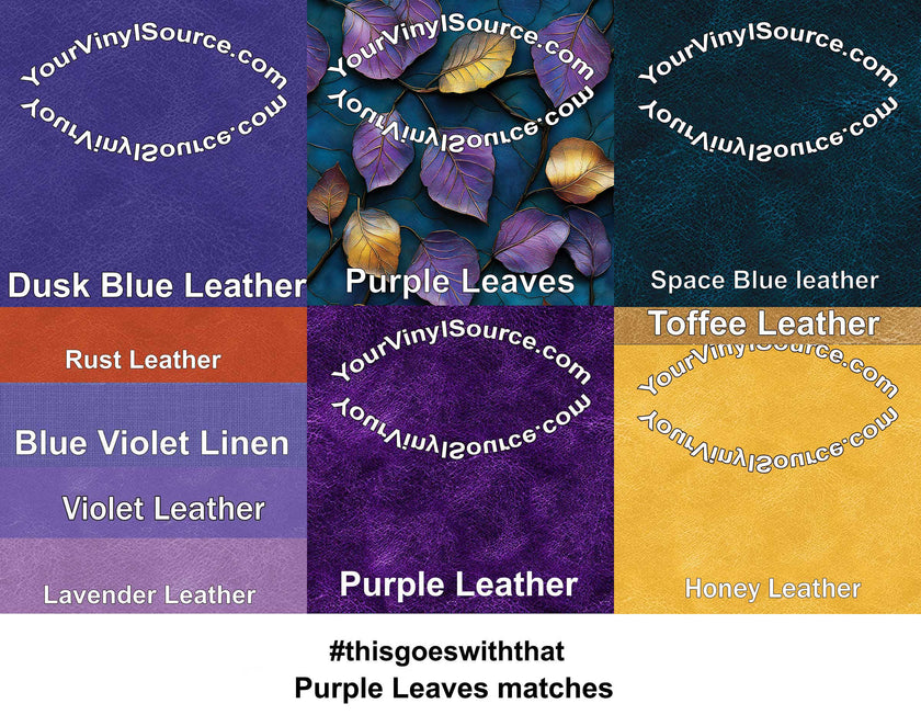 Purple Leaves printed vinyl 3 sizes