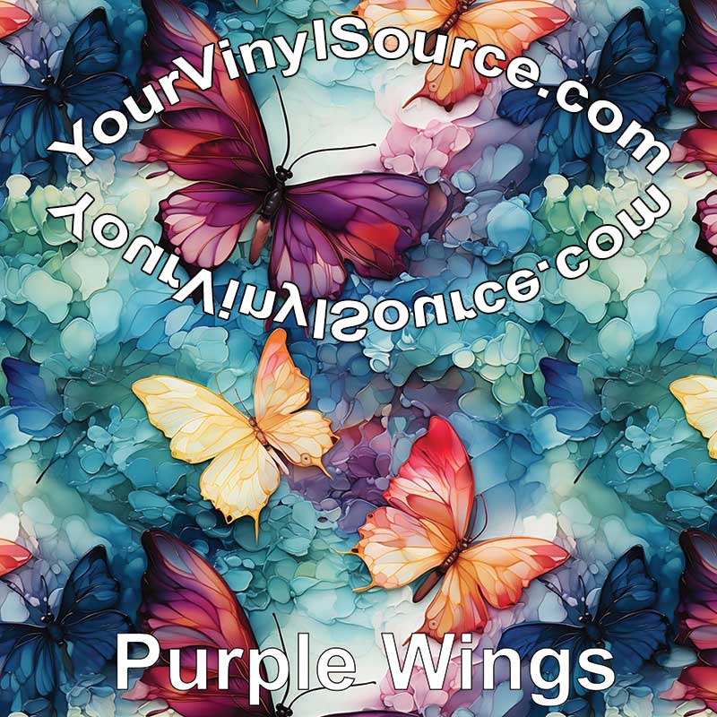 Purple Wings printed vinyl 2 sizes