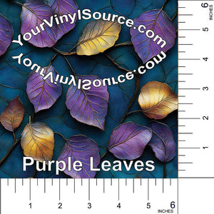 Purple Leaves printed vinyl 3 sizes