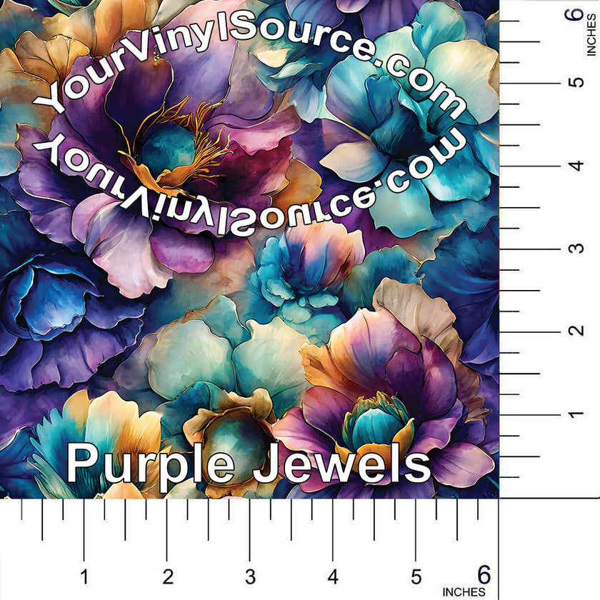 Purple Jewels printed vinyl 3 sizes