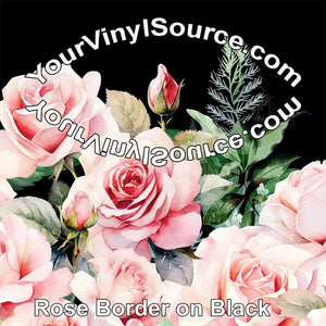 Rose Border Black 14x54