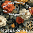 Roses on Fur printed vinyl 3 sizes