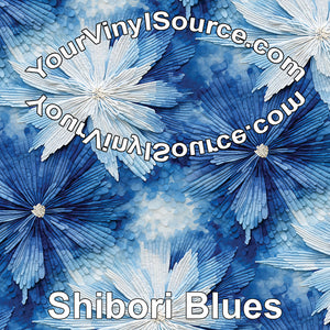 Shibori Blues printed vinyl 3 sizes