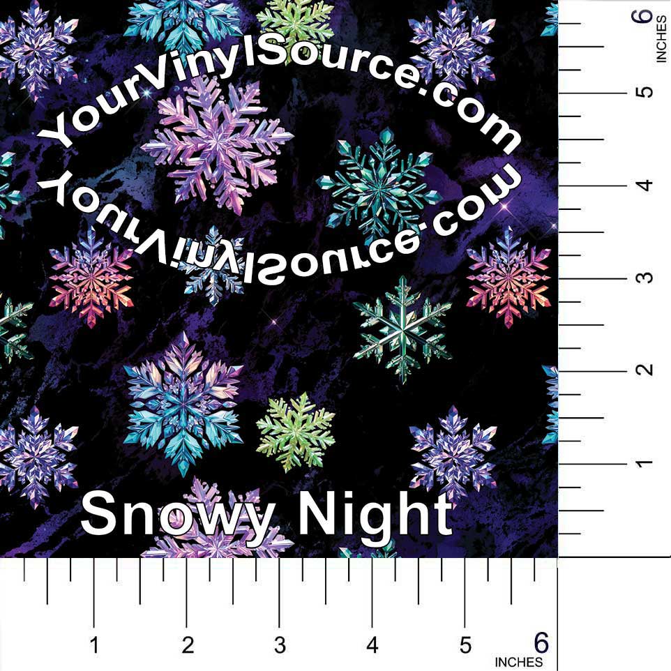 Snowy Night printed vinyl 2 sizes  25% off