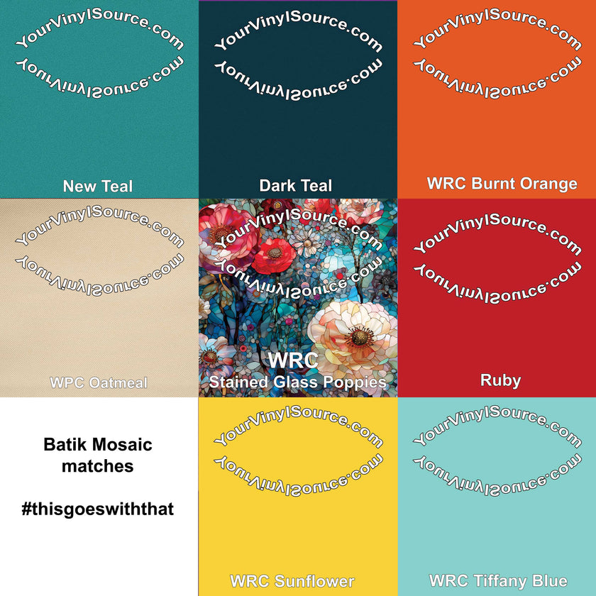 Stained Glass Poppies 3 sizes