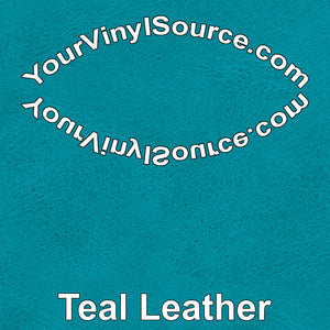 Teal Leather printed vinyl  2 sizes