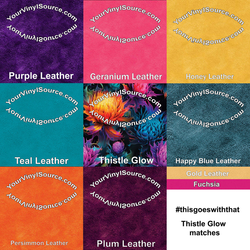 Thistle Glow printed vinyl  2 sizes 25% off