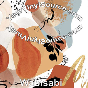 Wabi-sabi abstract printed vinyl 2 sizes