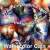 Watercolor Cats printed vinyl 3 sizes