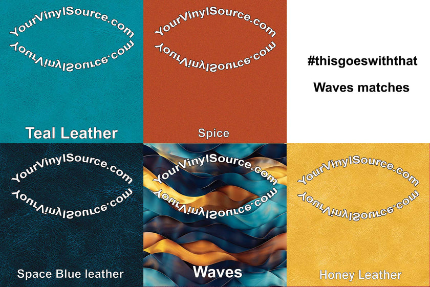 Waves printed vinyl  3 sizes