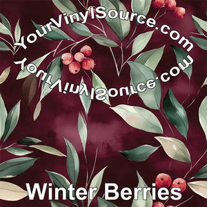 Winter Berries printed vinyl 3 sizes