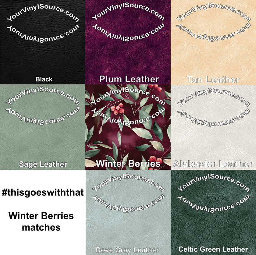 Winter Berries printed vinyl 3 sizes