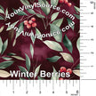 Winter Berries printed vinyl 3 sizes
